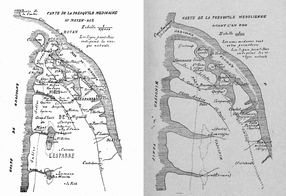Presqu'île du Médoc cartes anciennes